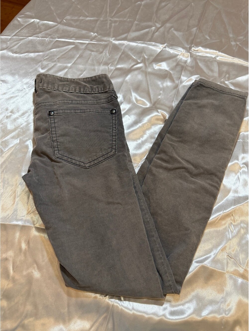 Free People Gray Skinny Corduroy Pants Size W25